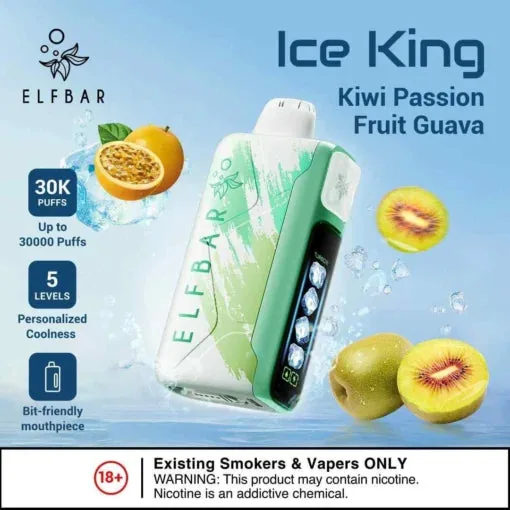 Elf Bar Ice King � Kiwi Passion Fruit Guava � 30K 30000 Puffs