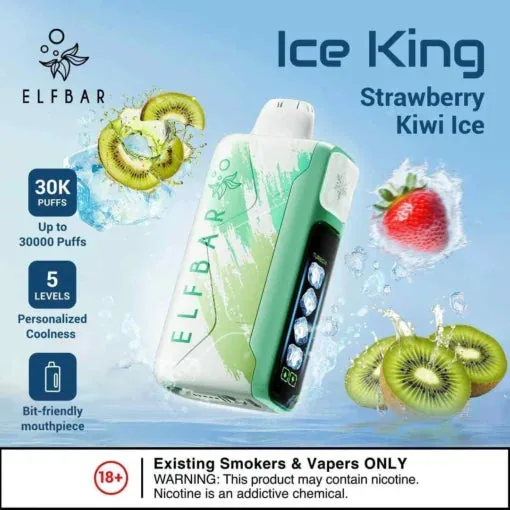 Elf Bar Ice King � Strawberry Kiwi Ice � 30K 30000 Puffs
