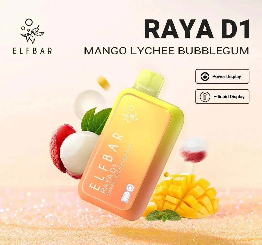 Elf Bar Raya D1 � Mango Lychee Bubblegum